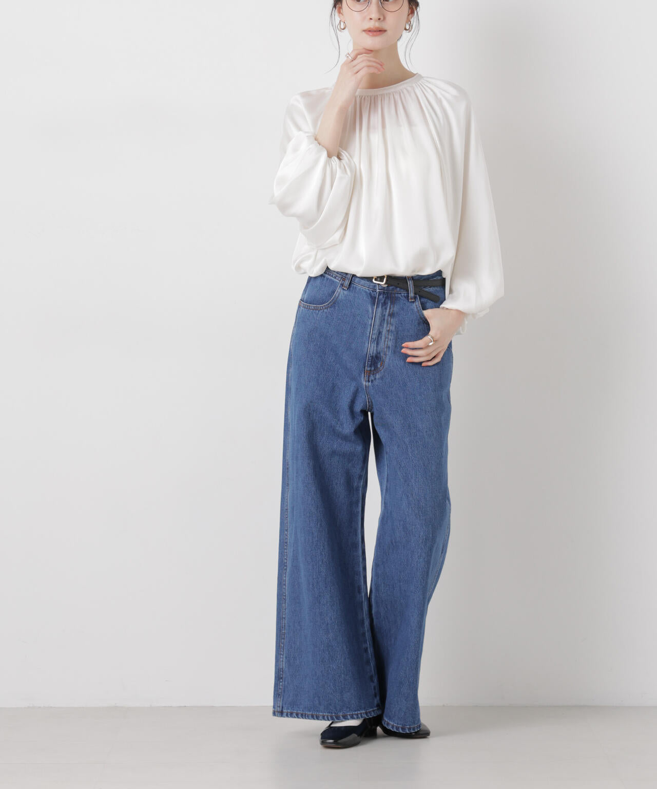 ワイドバギーデニムパンツ