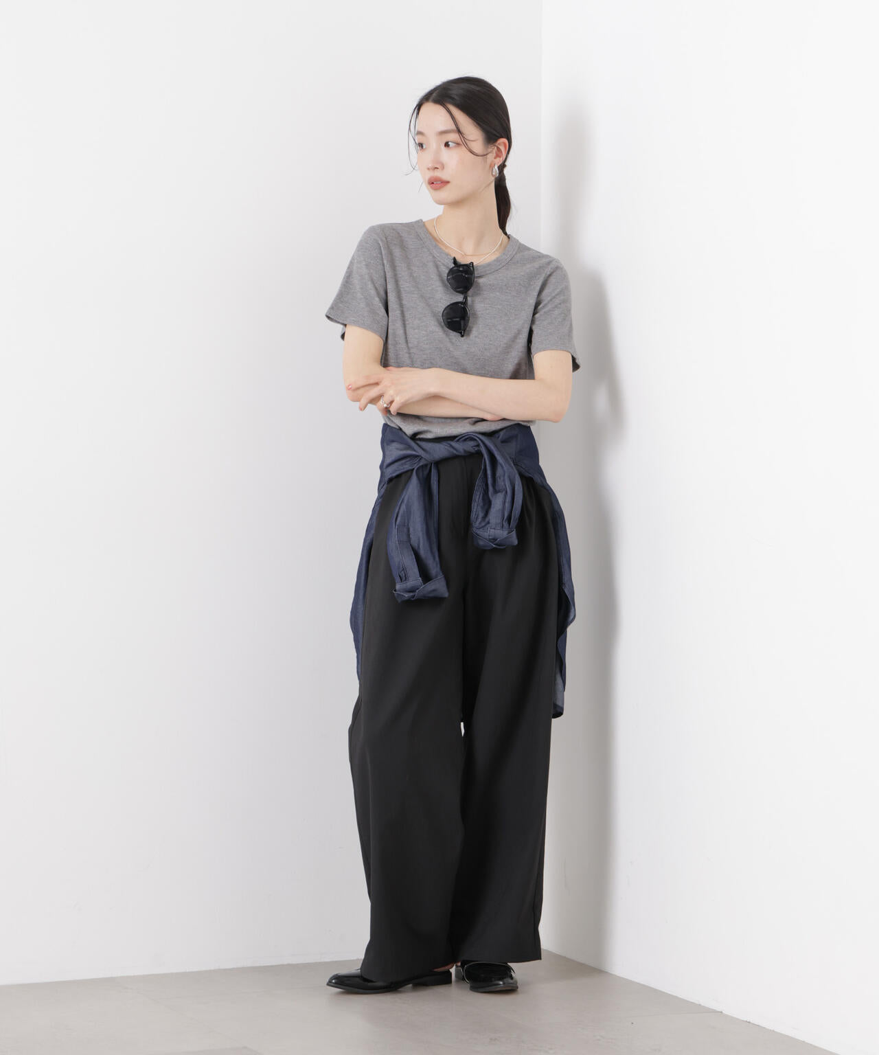 ソフトシアーツータックワイドパンツ(セットアップ可)