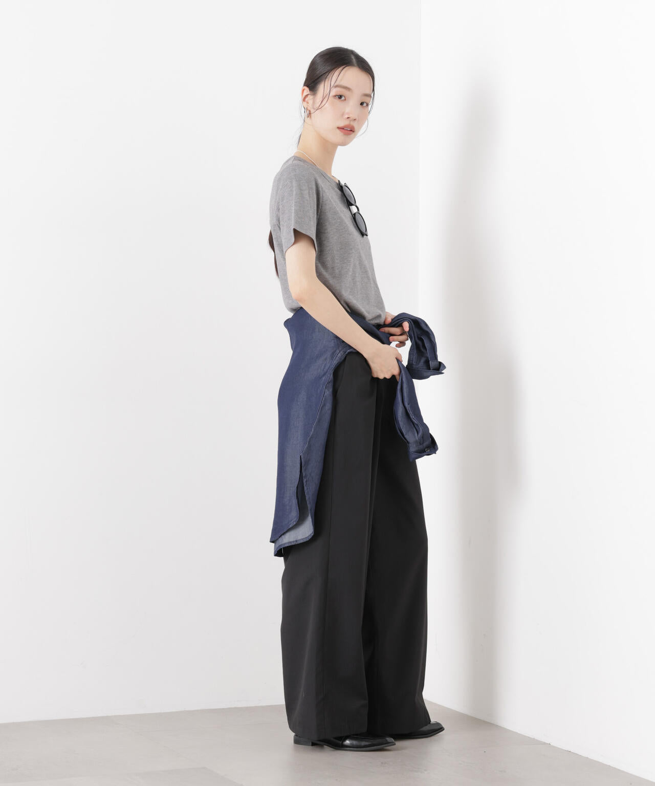 ソフトシアーツータックワイドパンツ(セットアップ可)