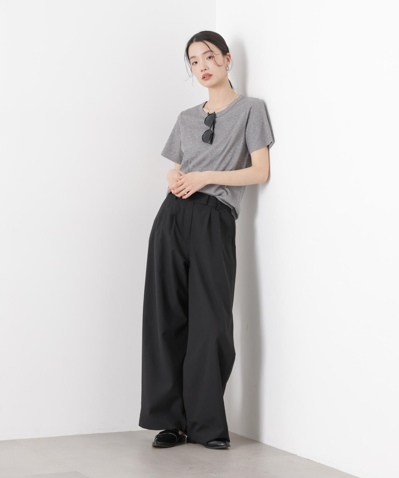 ソフトシアーツータックワイドパンツ(セットアップ可)