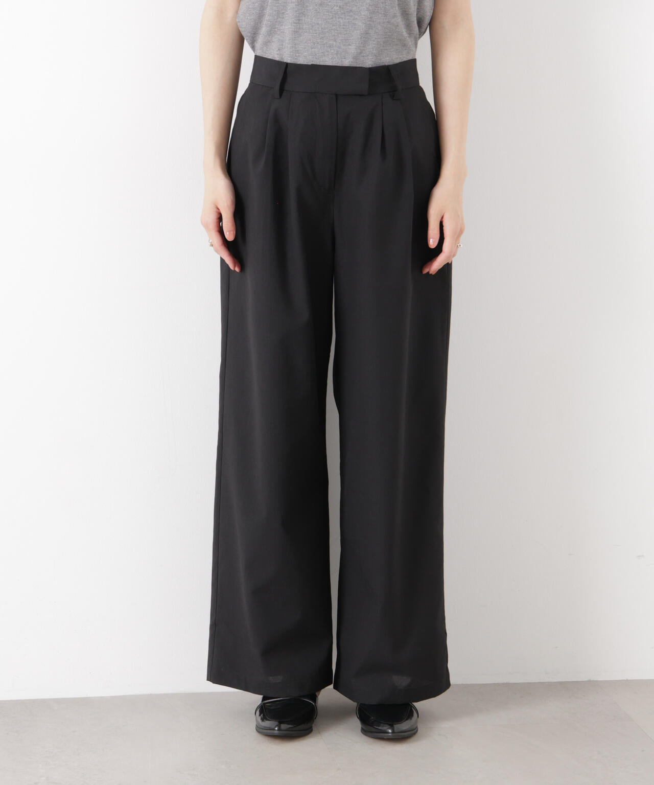 ソフトシアーツータックワイドパンツ(セットアップ可)