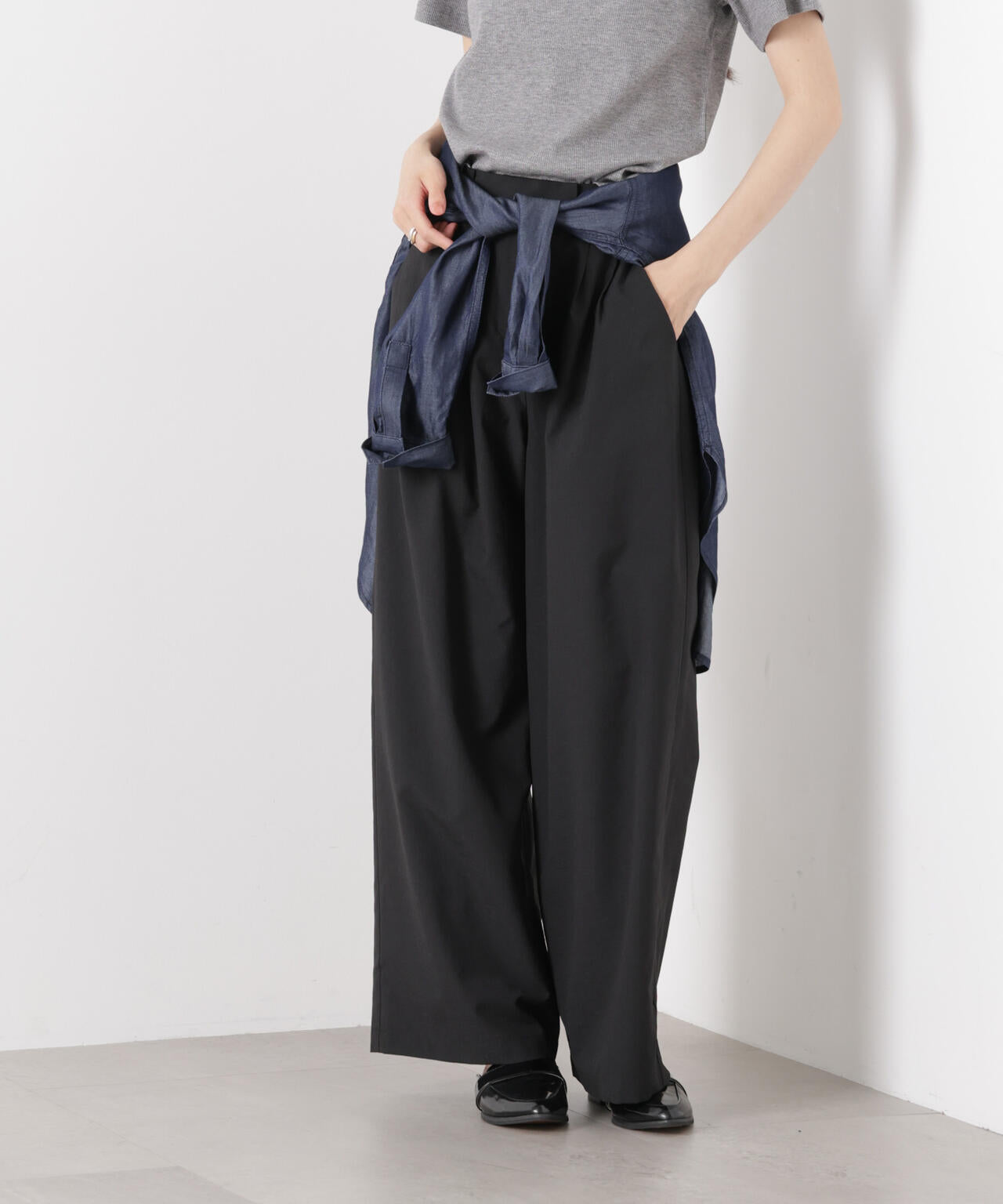 ソフトシアーツータックワイドパンツ(セットアップ可)