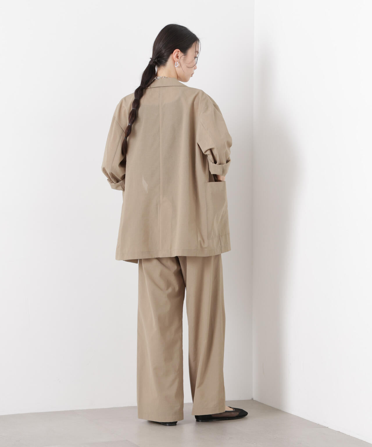 ソフトシアーツータックワイドパンツ(セットアップ可)