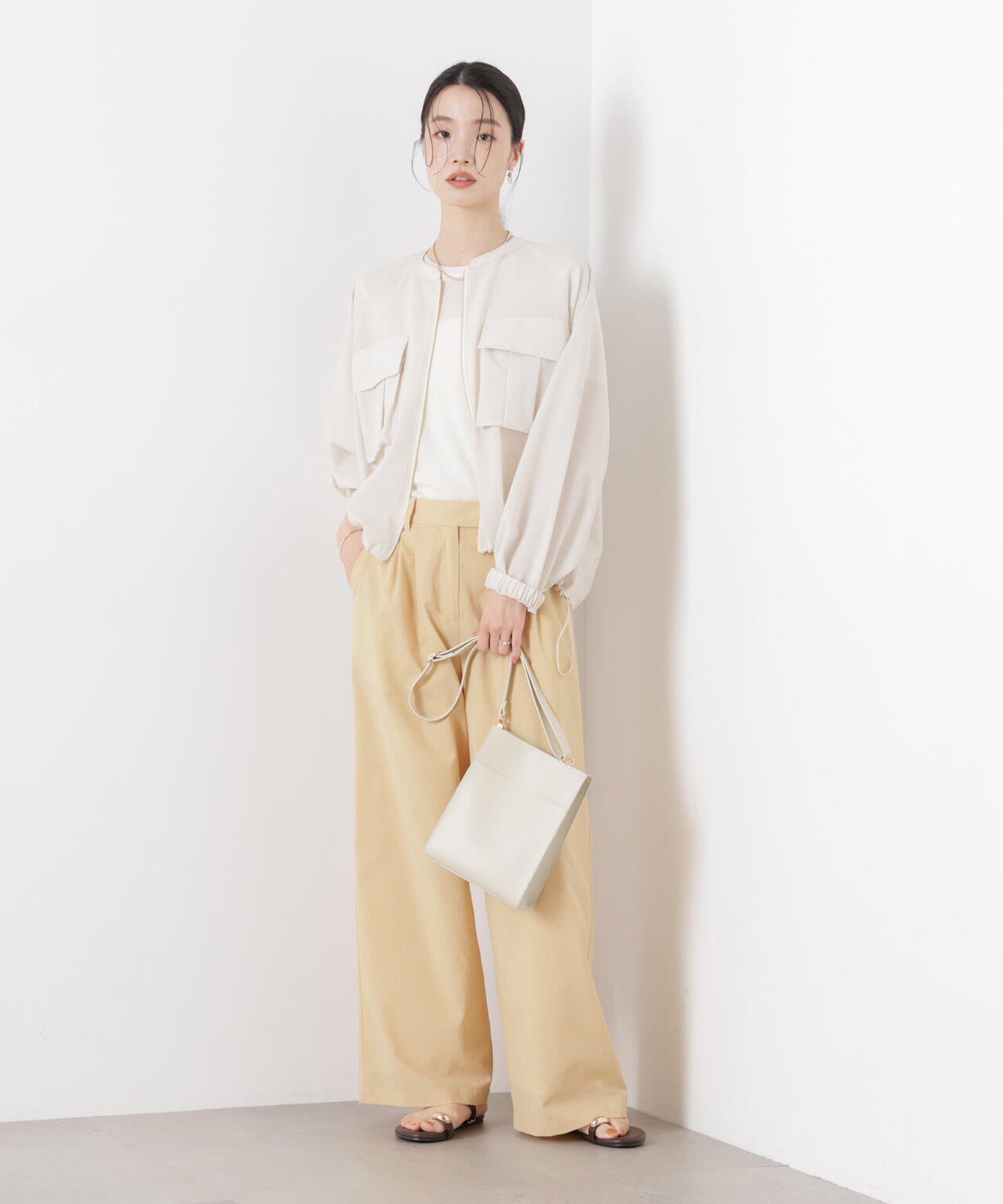 ソフトシアーツータックワイドパンツ(セットアップ可)