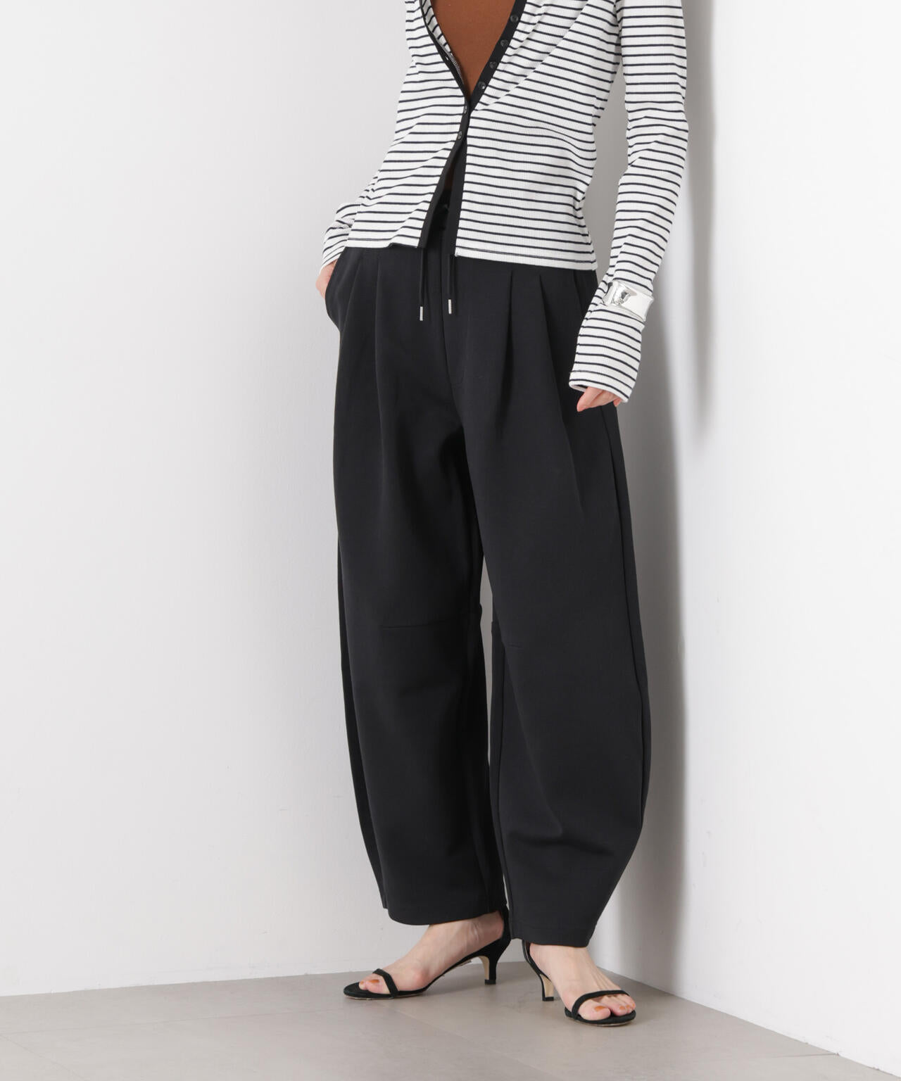 接触冷感ダンボールカットカーブシルエットパンツ(セットアップ可