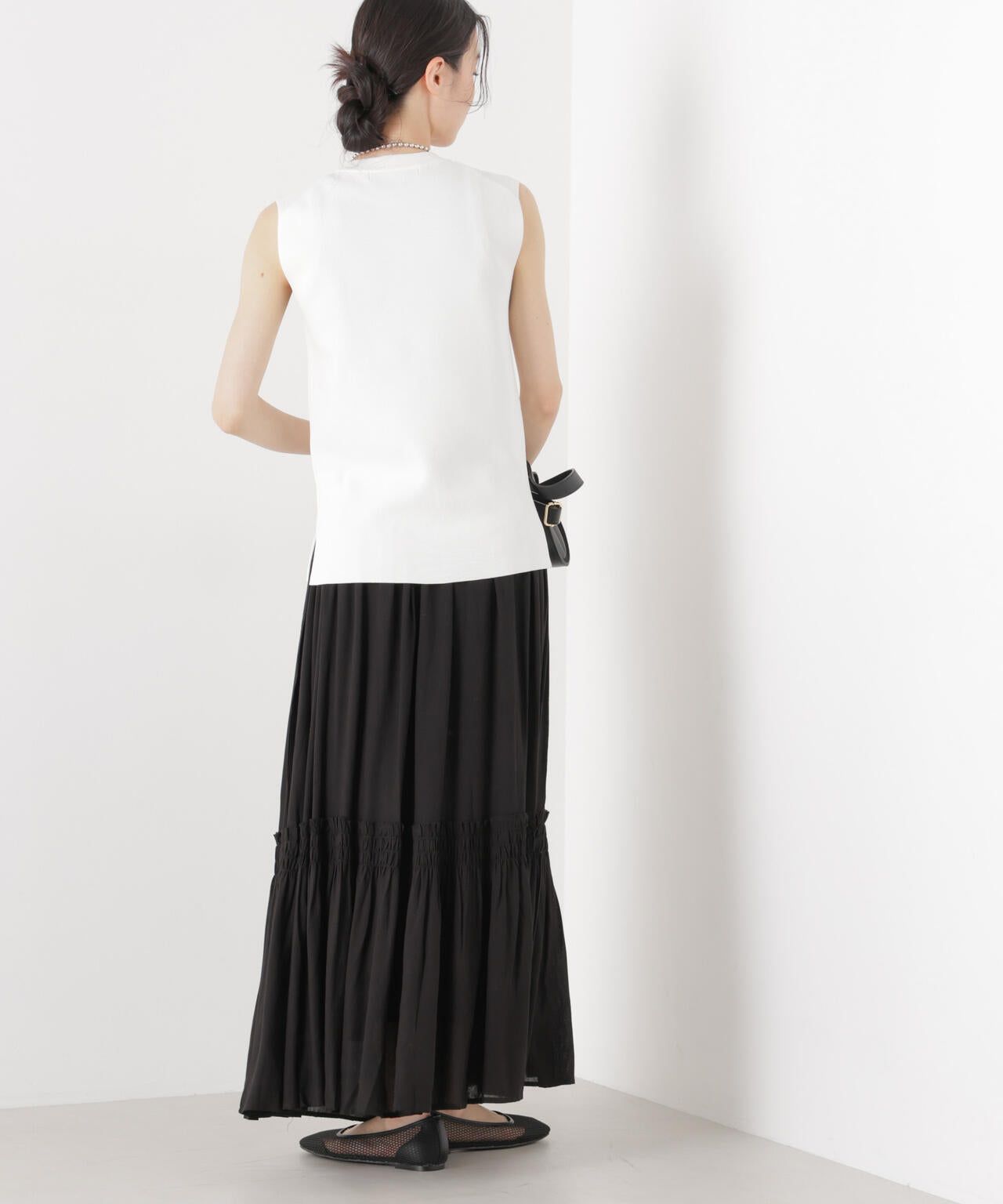 made in INDIA 切り替えギャザースカート(セットアップ可)