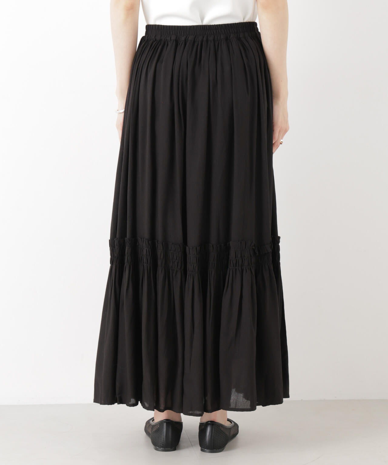 made in INDIA 切り替えギャザースカート(セットアップ可)