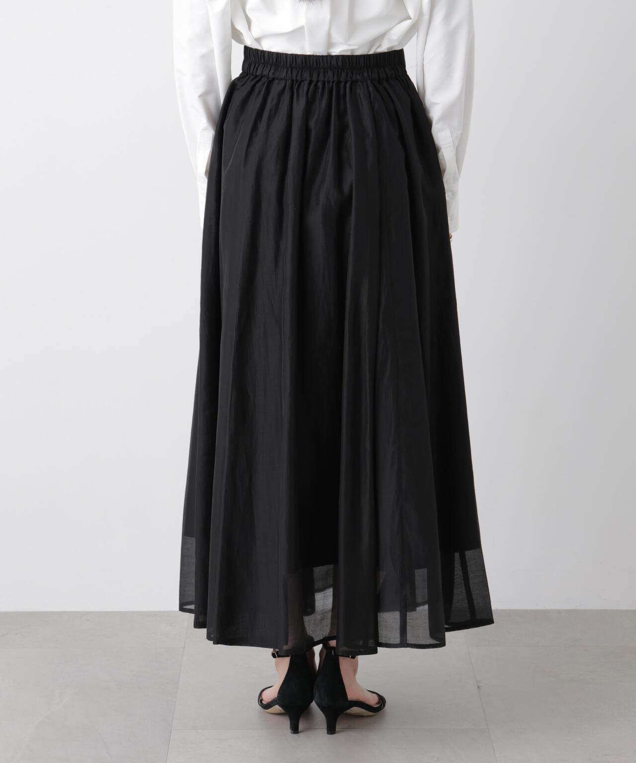 シアーオーガンジータックフレアスカート