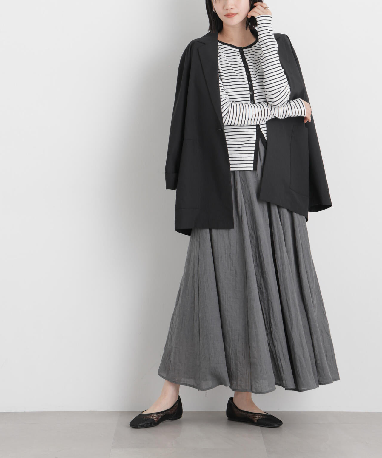 TCボイル接ぎフレアスカート(セットアップ可)