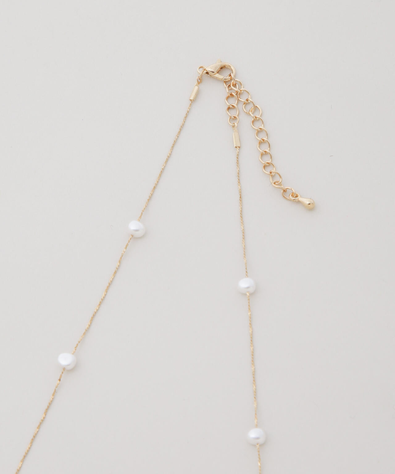 イミテーションパールチェーンコンビネックレス