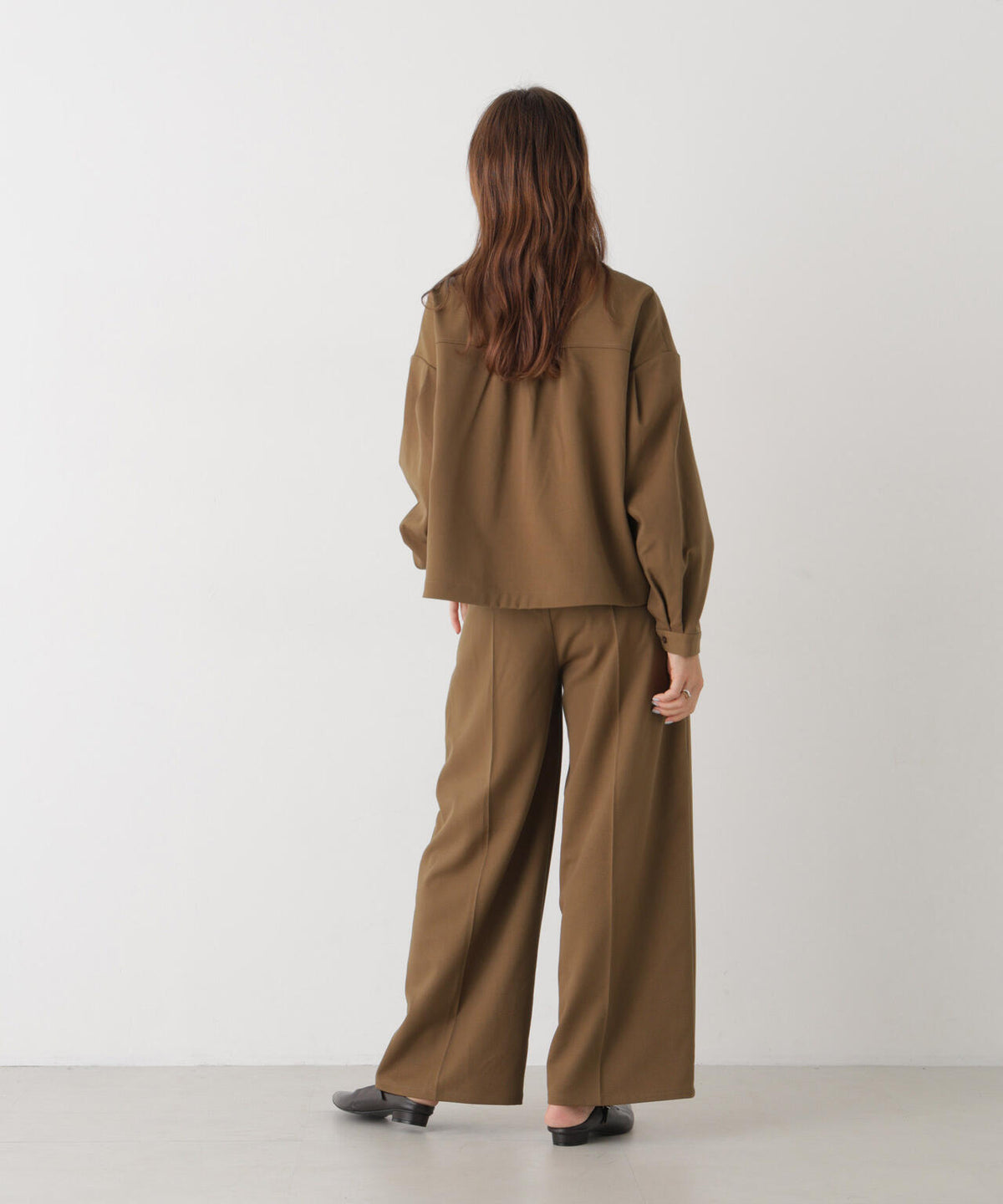 スキッパークロップドツイルシャツ(セットアップ可)