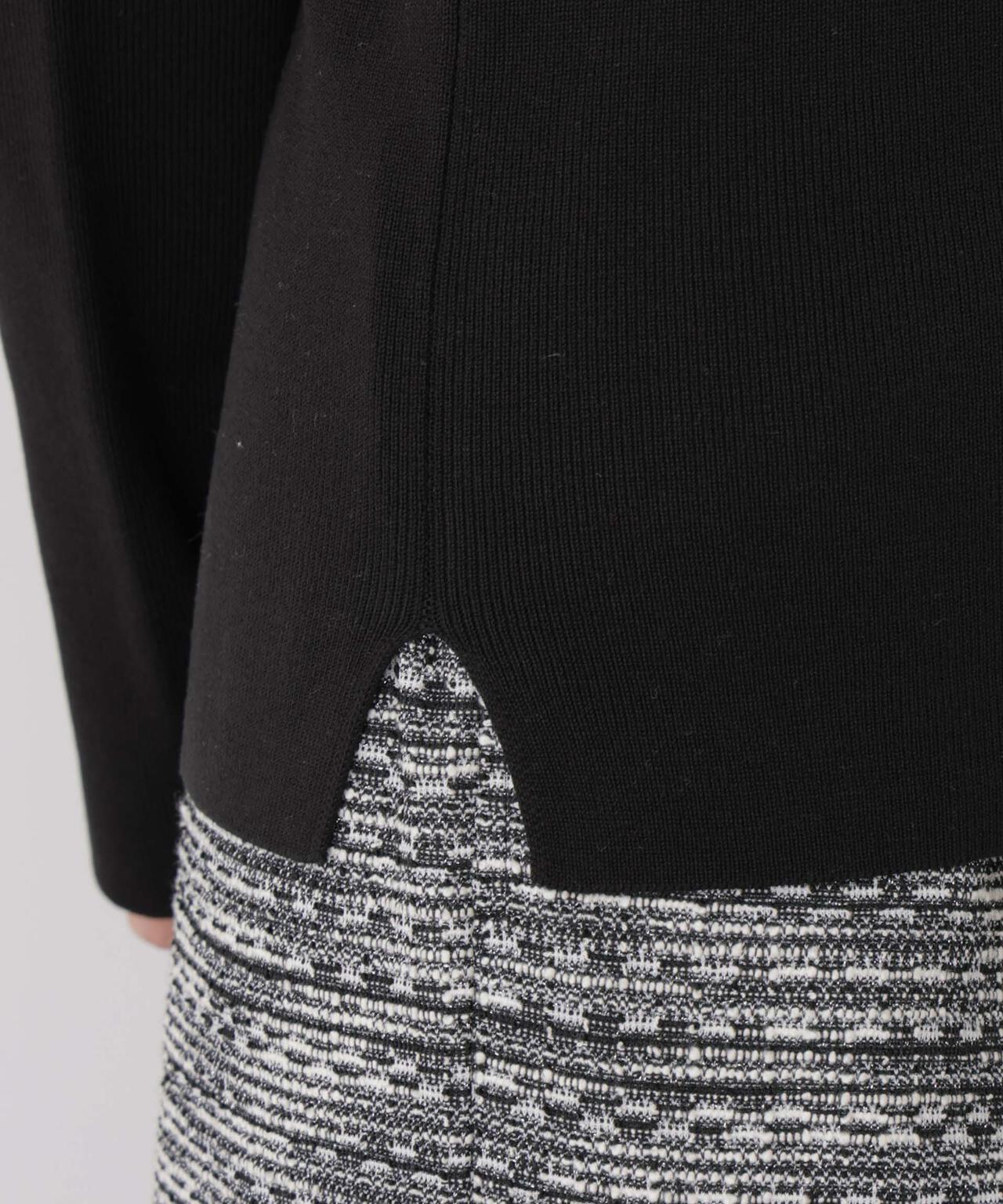 スクエア&ボートネック前後2wayニットプルオーバー