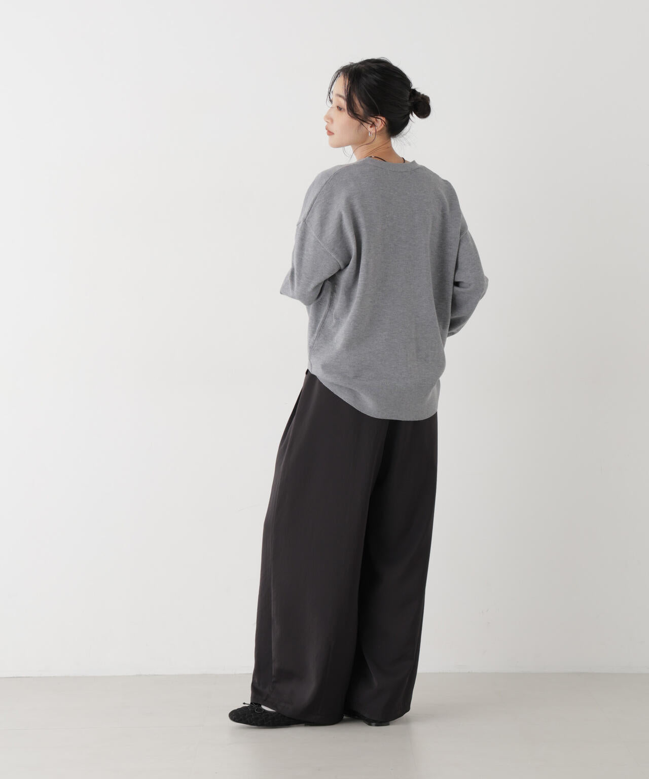 毛玉ができにくいニット Vネックワイドカーディガン(セットアップ可)