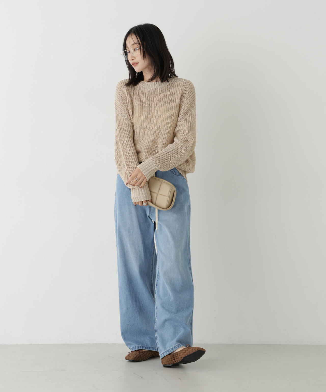 ロービングクルーネックルーズニット