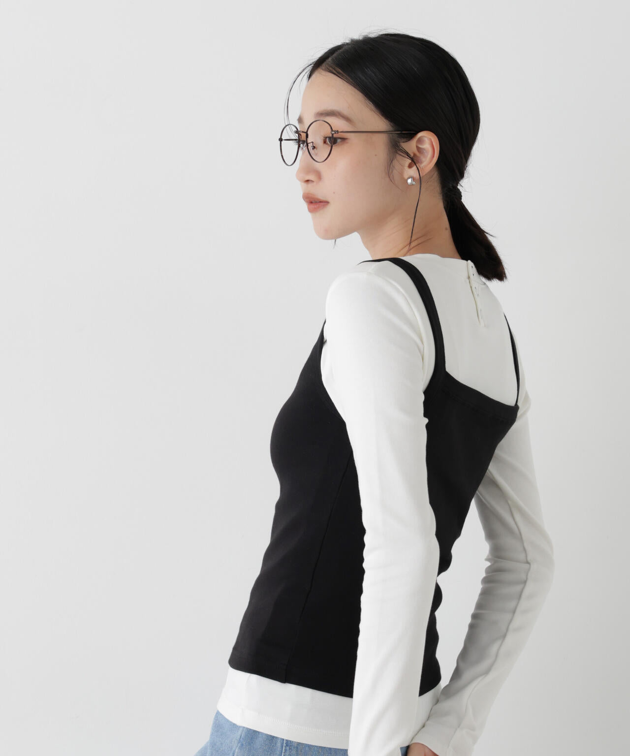 WEB限定/ロンT×キャミ カットレイヤードアンサンブルセット