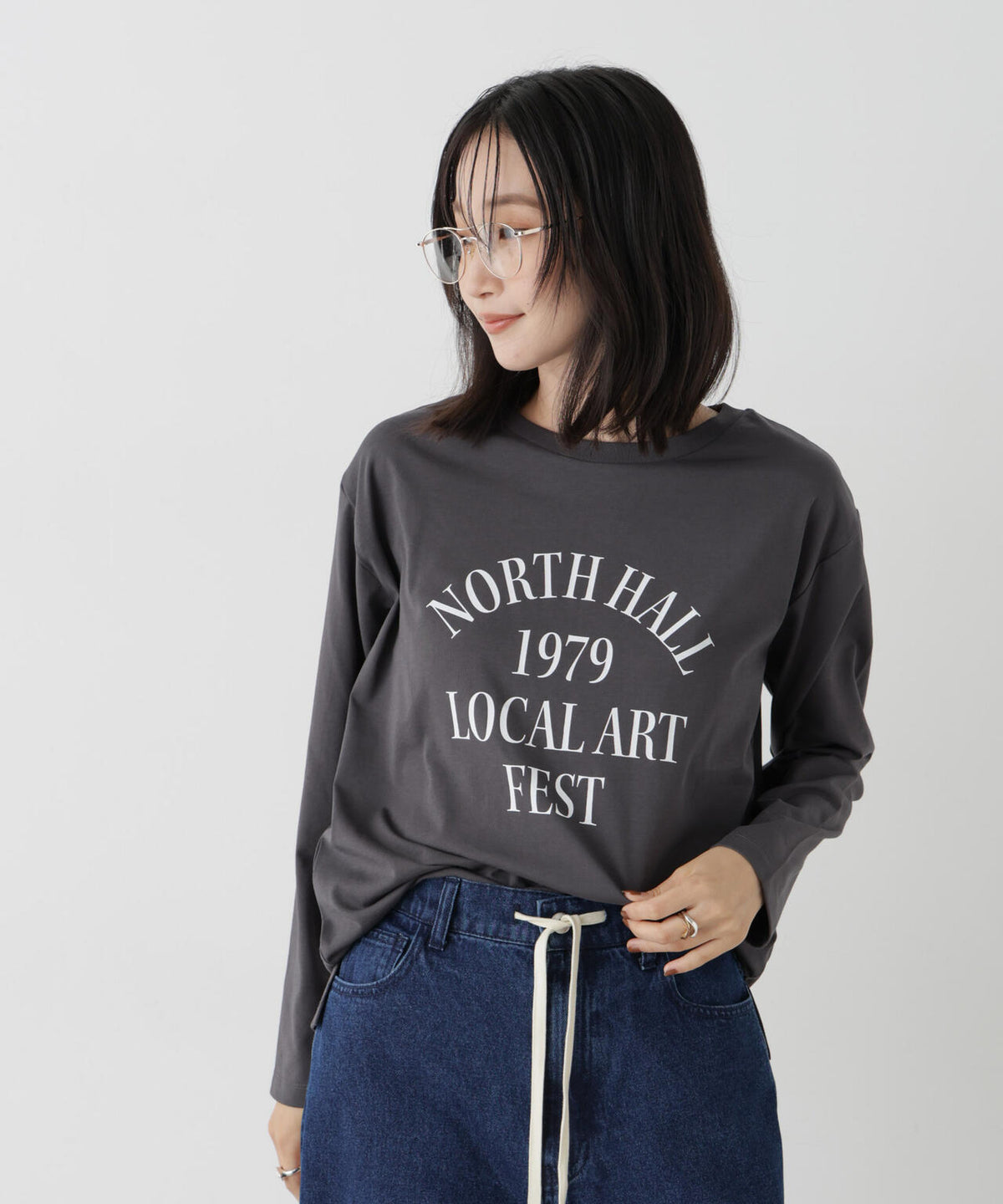 UVカット機能付ロゴプリントロングTシャツ