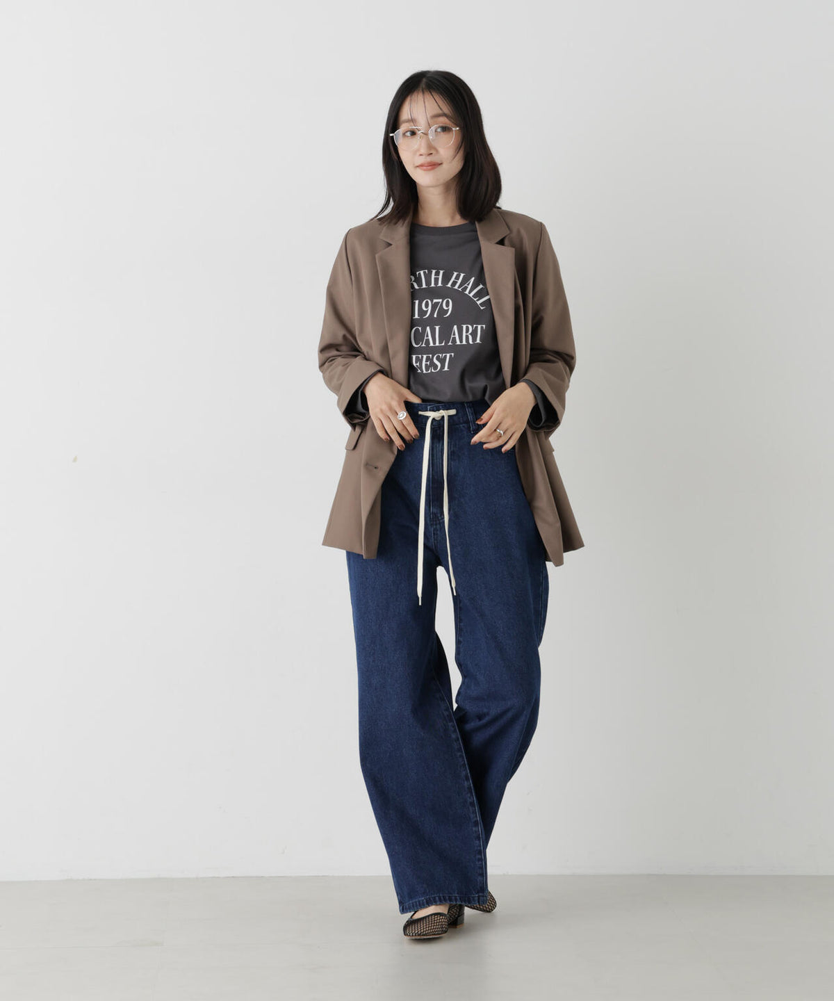 UVカット機能付ロゴプリントロングTシャツ