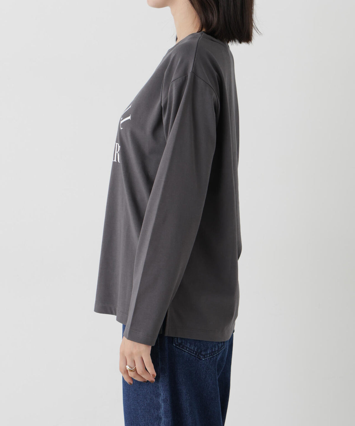 UVカット機能付ロゴプリントロングTシャツ