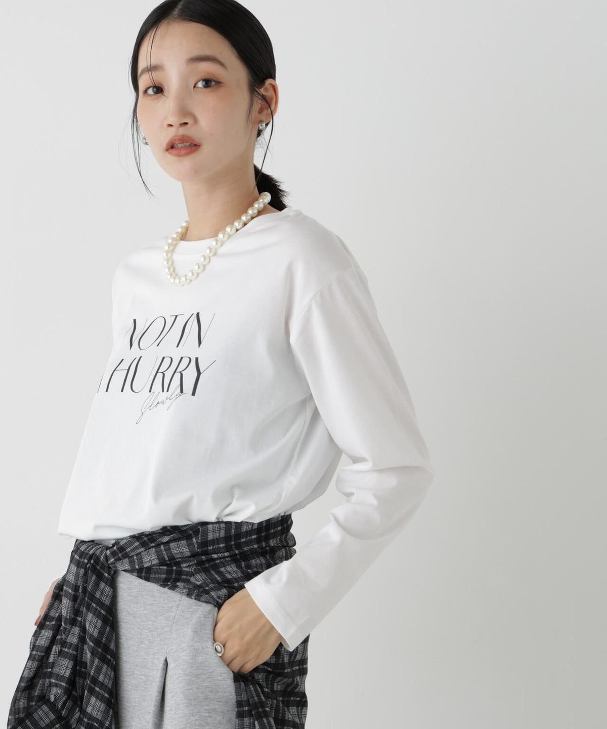 UVカット機能付ロゴプリントロングTシャツ