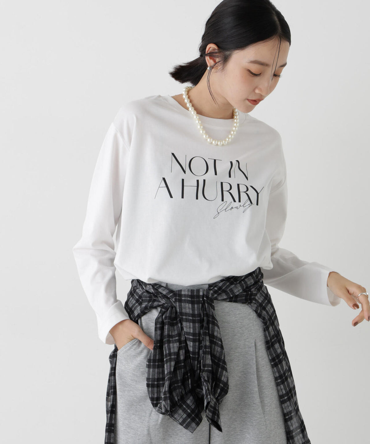 UVカット機能付ロゴプリントロングTシャツ