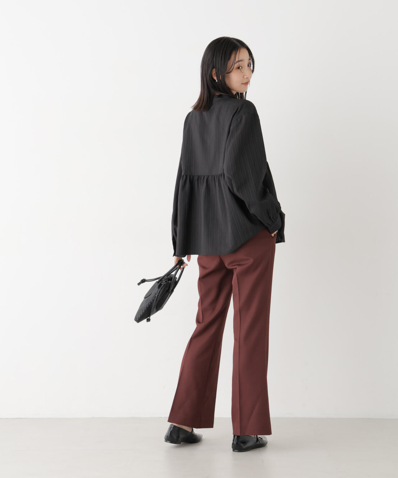 ツイルセンタープレスフレアパンツ(セットアップ可)