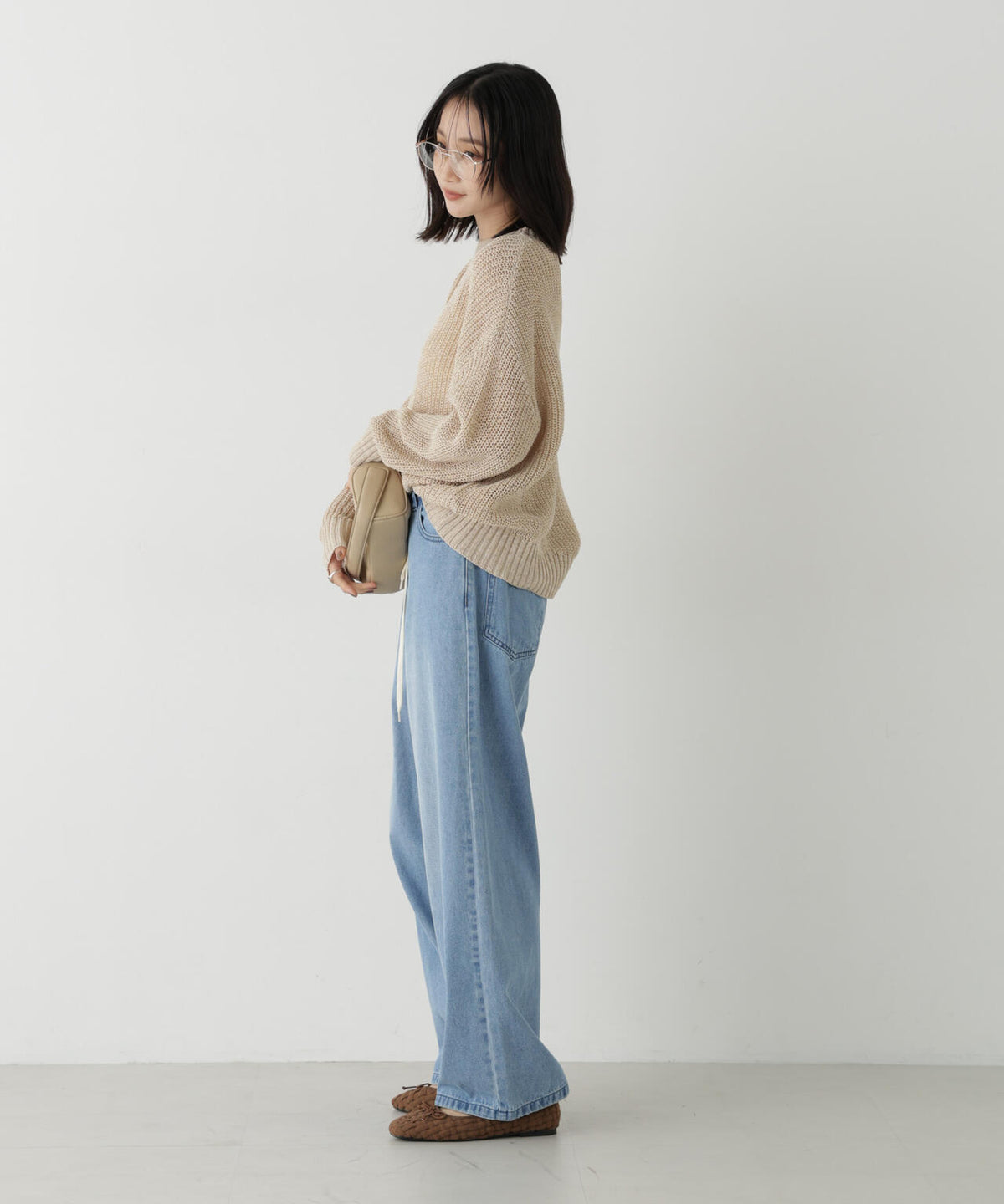 ドロストワイドデニムパンツ