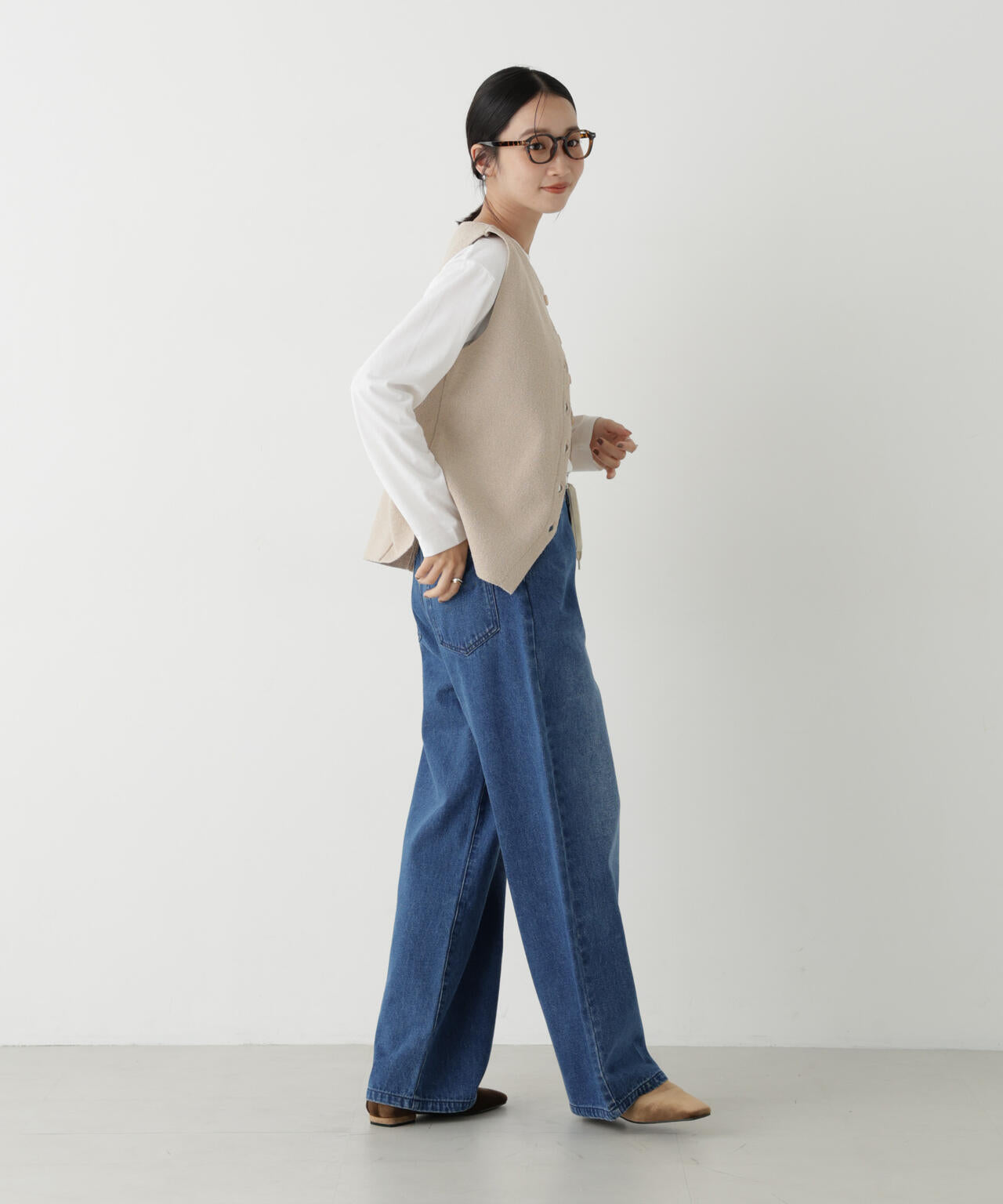 ドロストワイドデニムパンツ