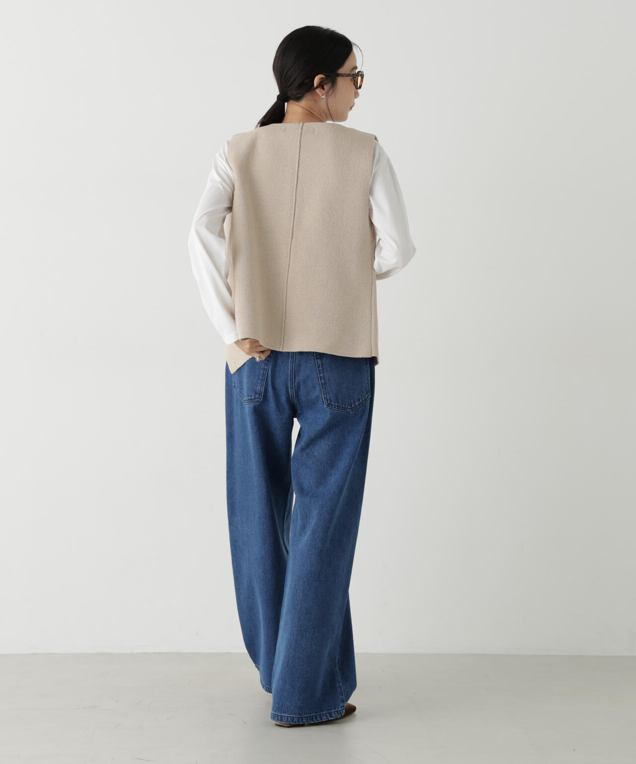 ドロストワイドデニムパンツ