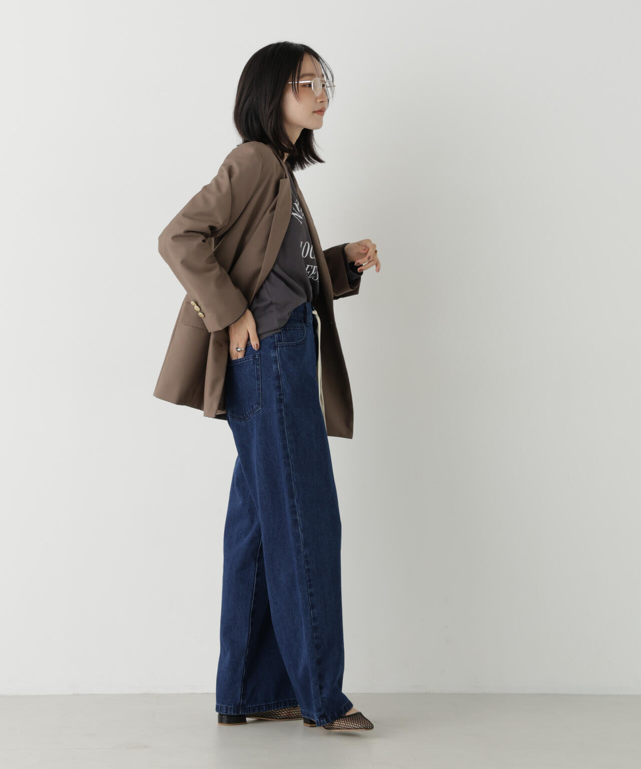 ドロストワイドデニムパンツ