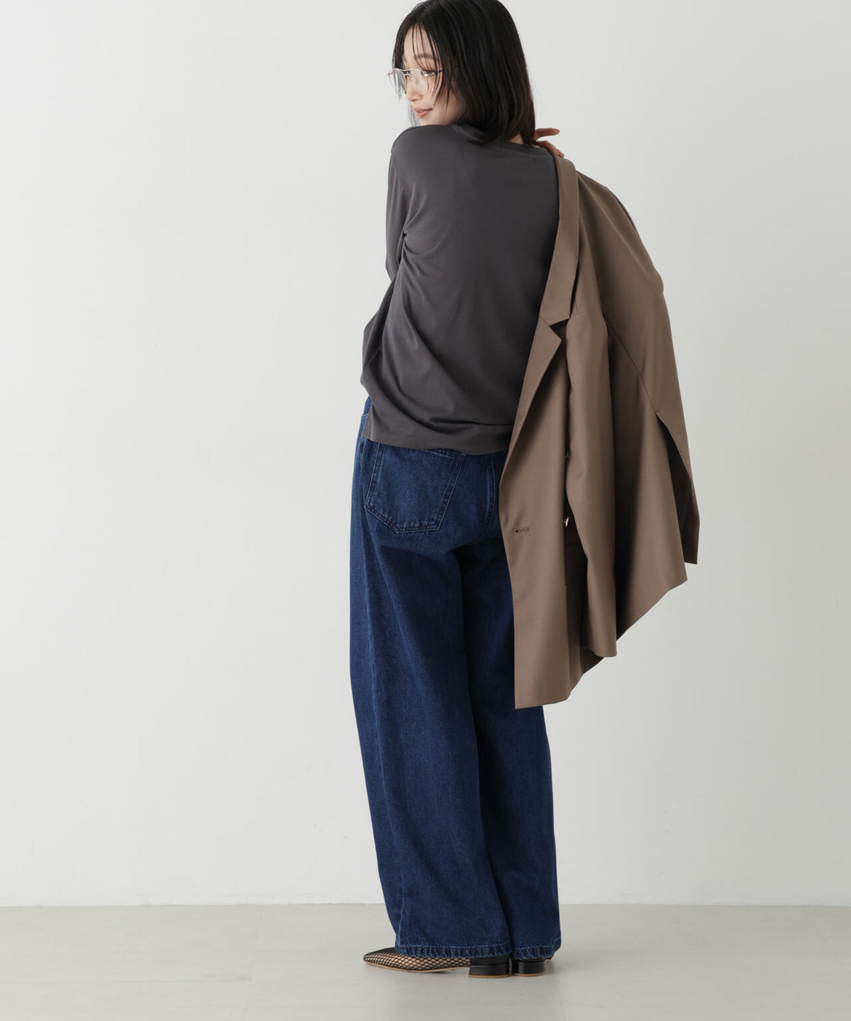 ドロストワイドデニムパンツ
