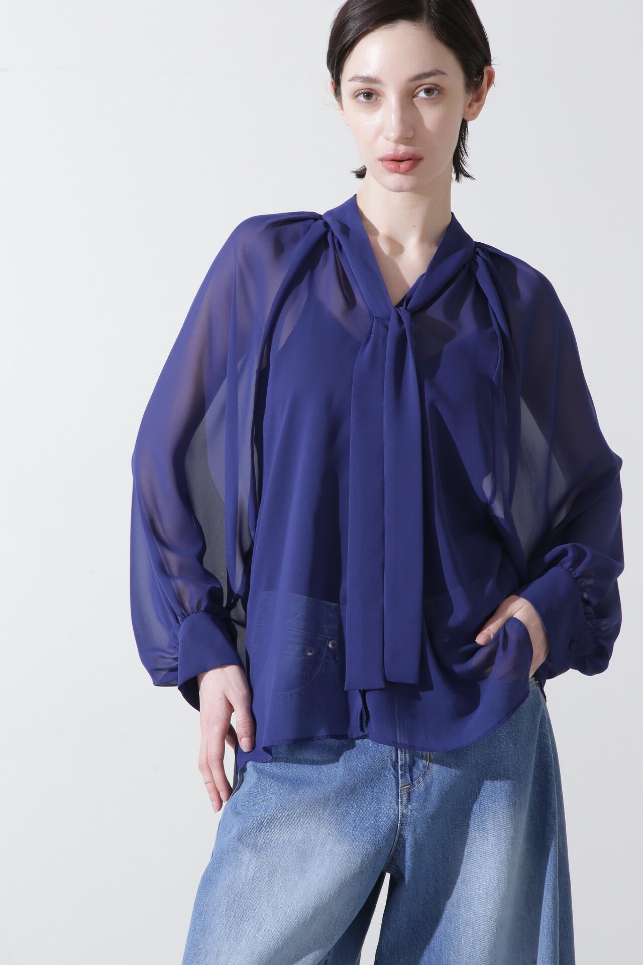 ドレープボウタイシフォンブラウス シフォンボウタイブラウス | hLM（エイチエルエム） ｜【公式