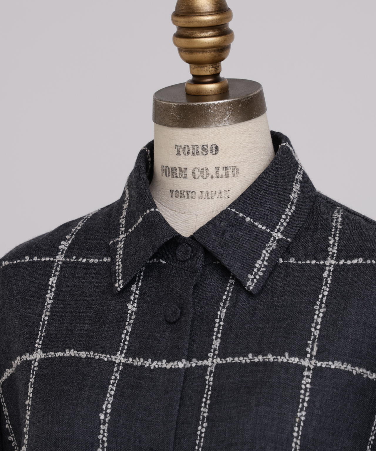 ウールチェックブラウス