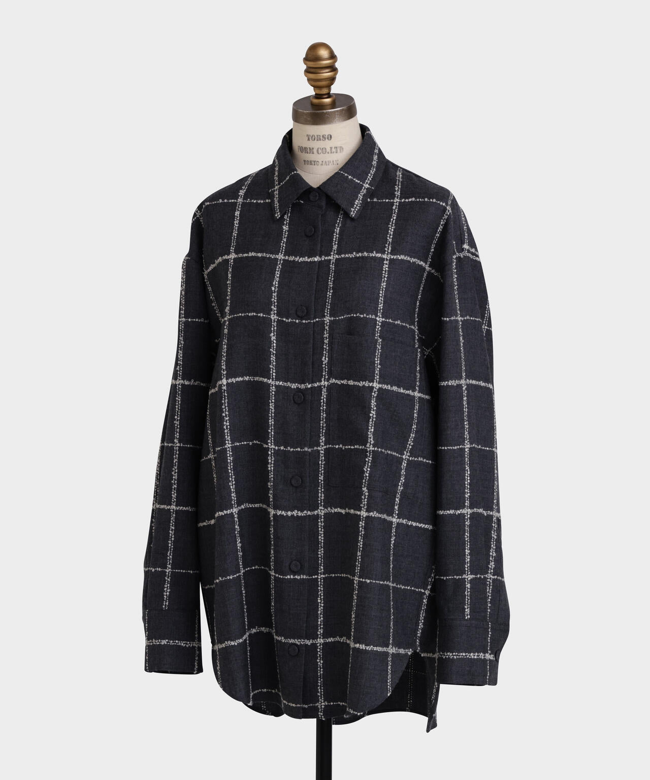 ウールチェックブラウス