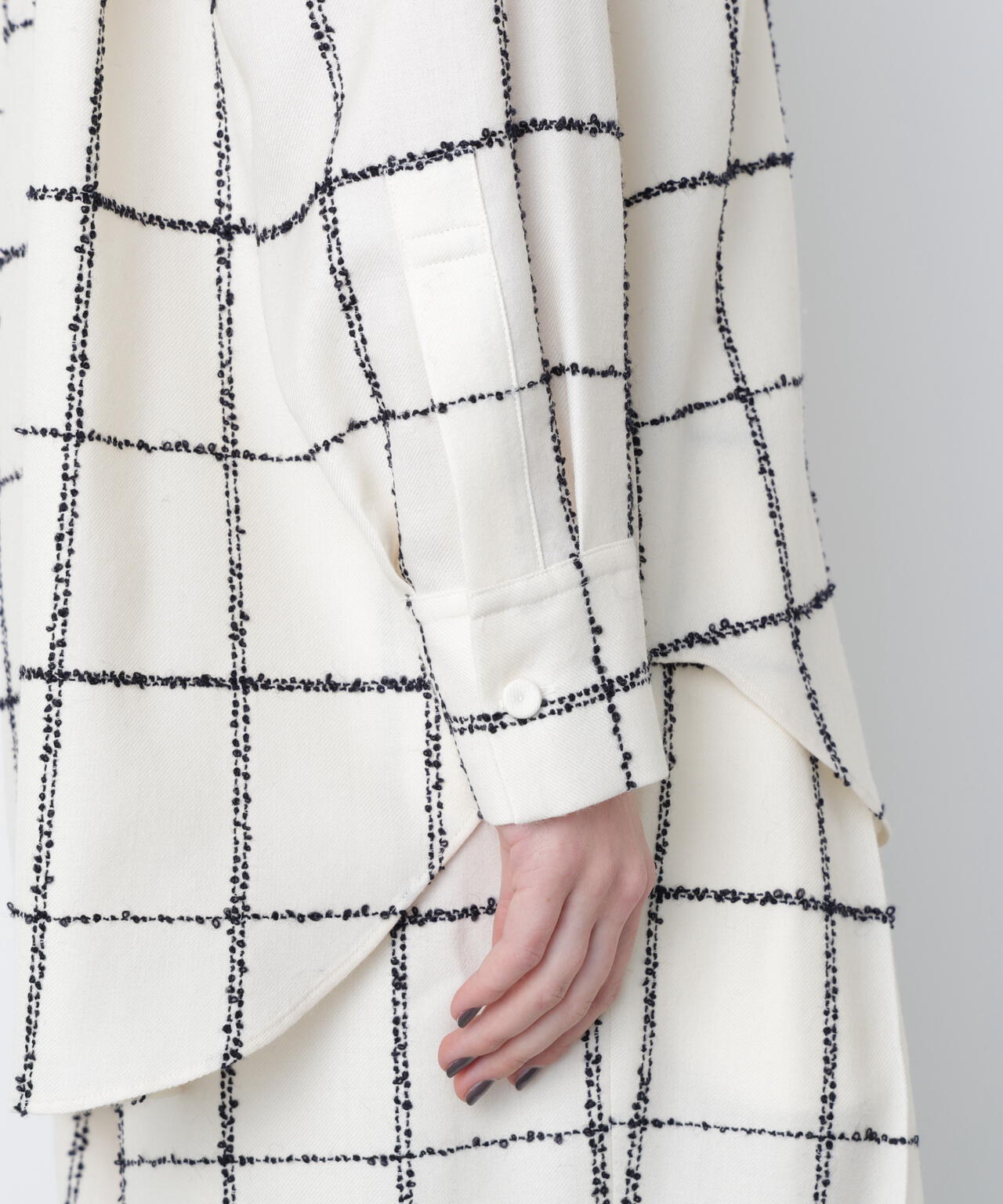 ウールチェックブラウス