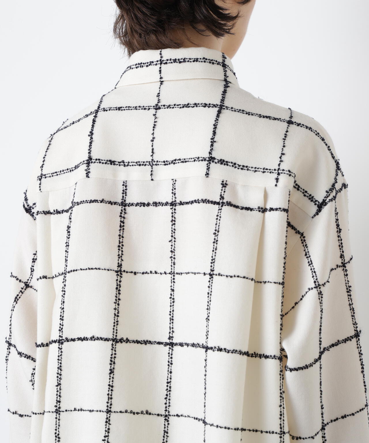 ウールチェックブラウス