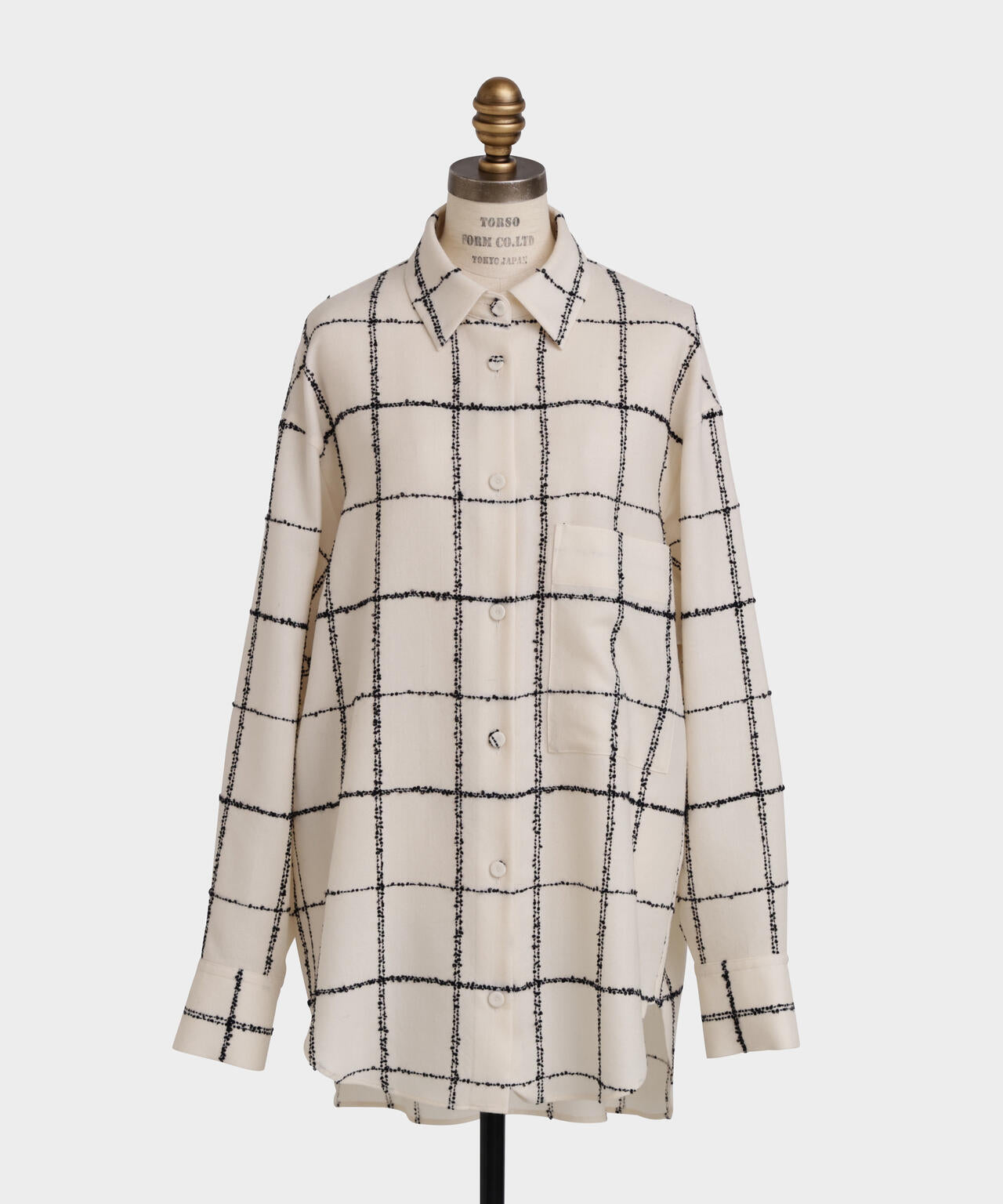 ウールチェックブラウス