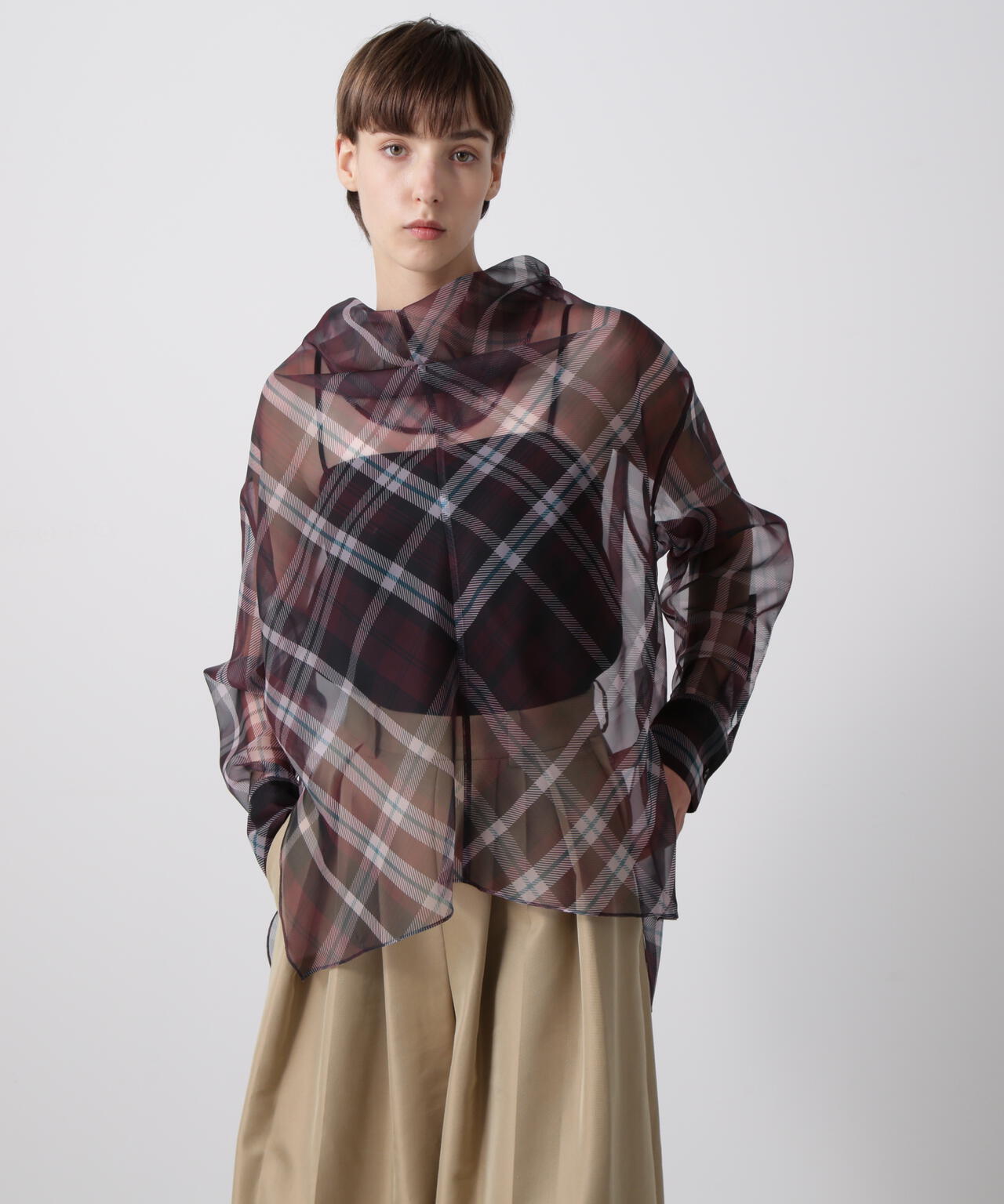 シアーチェックブラウス | hLM（エイチエルエム） ｜【公式】通販mix