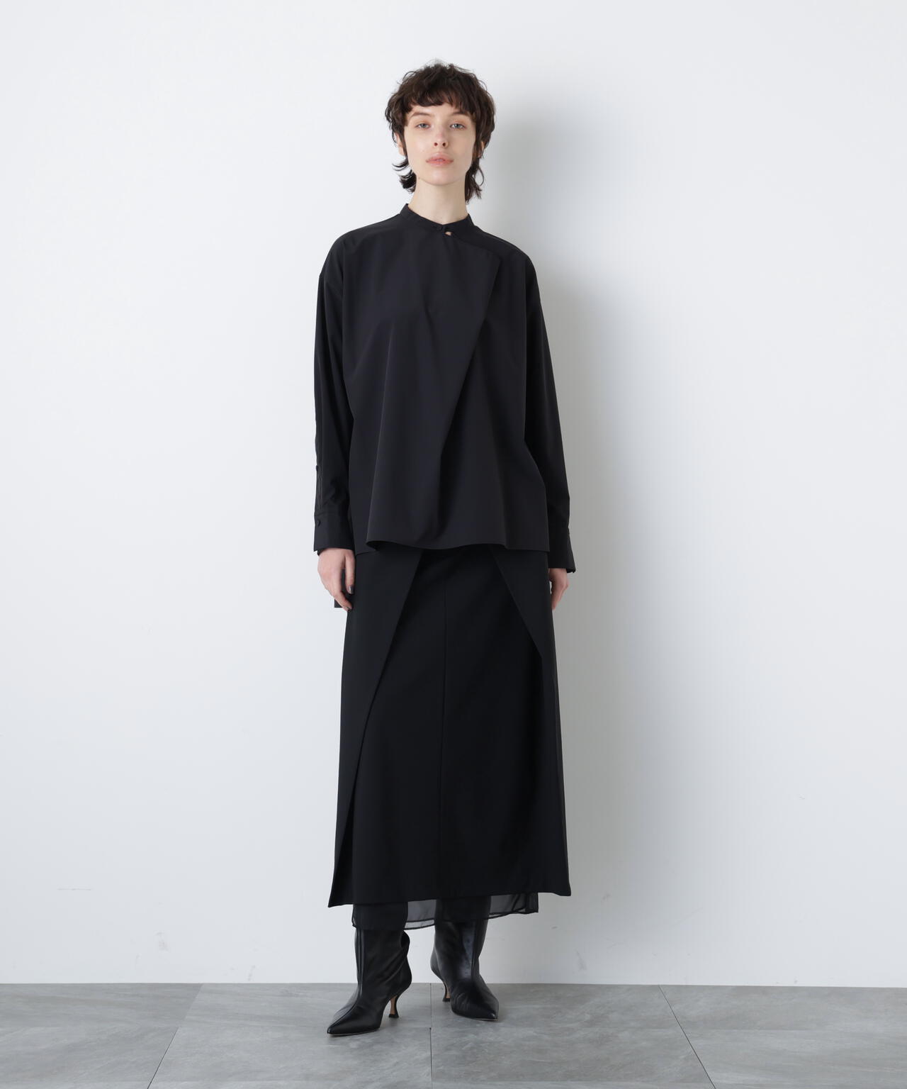 【STORY 1月号掲載商品】タックネックブラウス