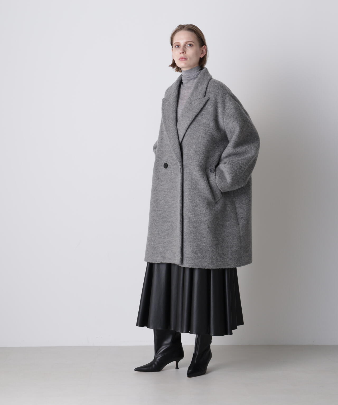 レザーライクフレアスカート