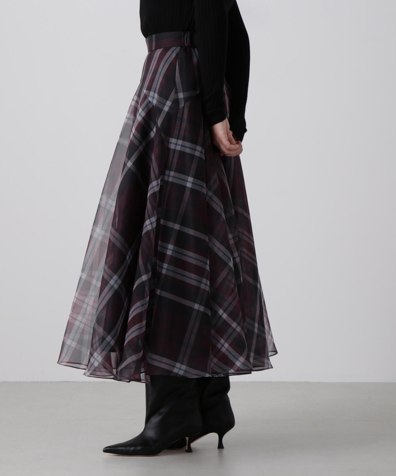 シアーチェックスカート