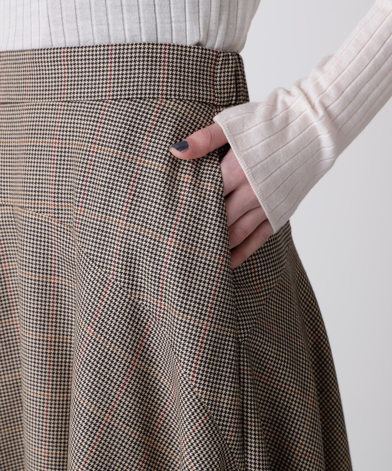 【Oggi 12月号掲載商品】ガンクラブチェックフレアスカート