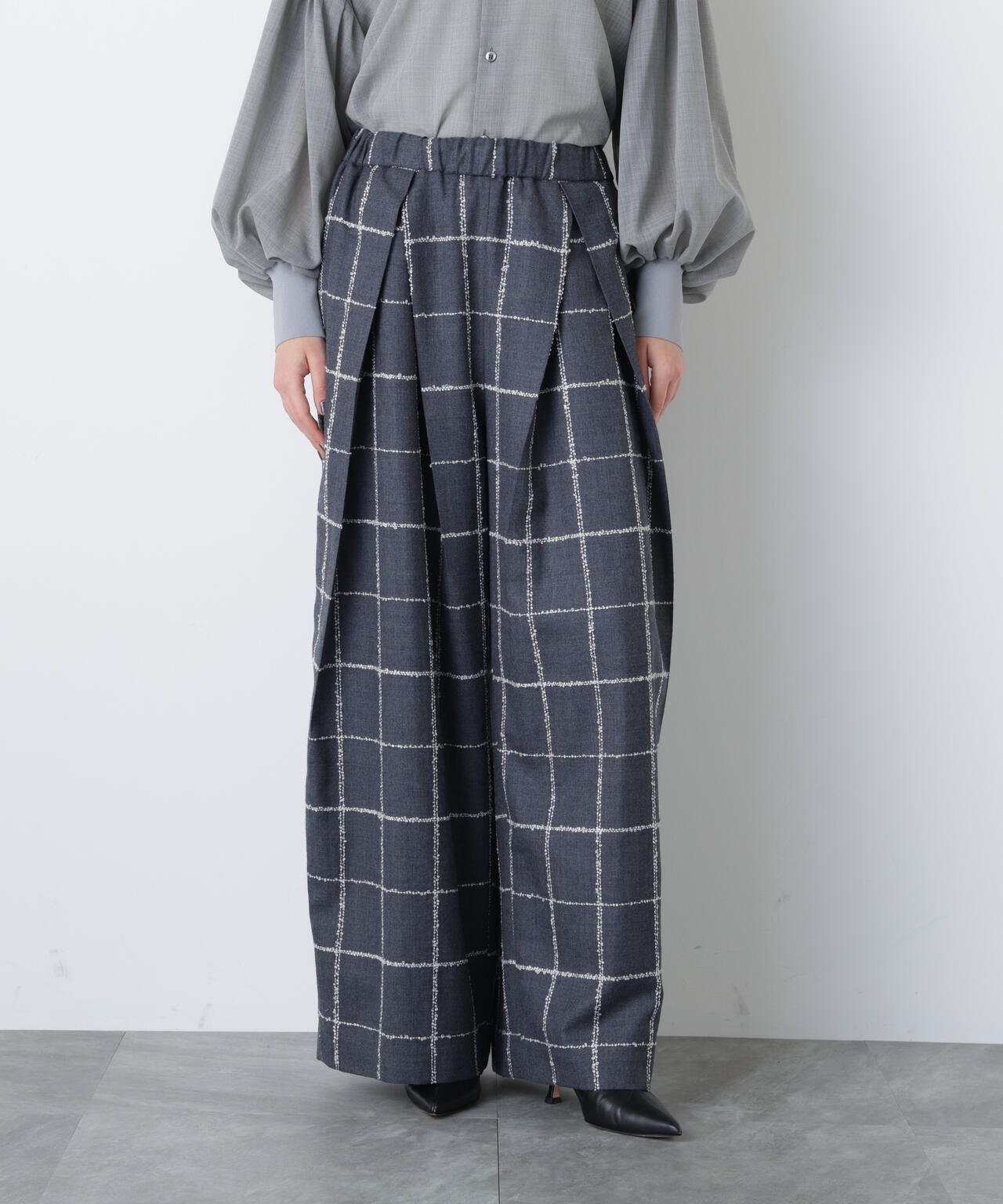 ウールチェックパンツ