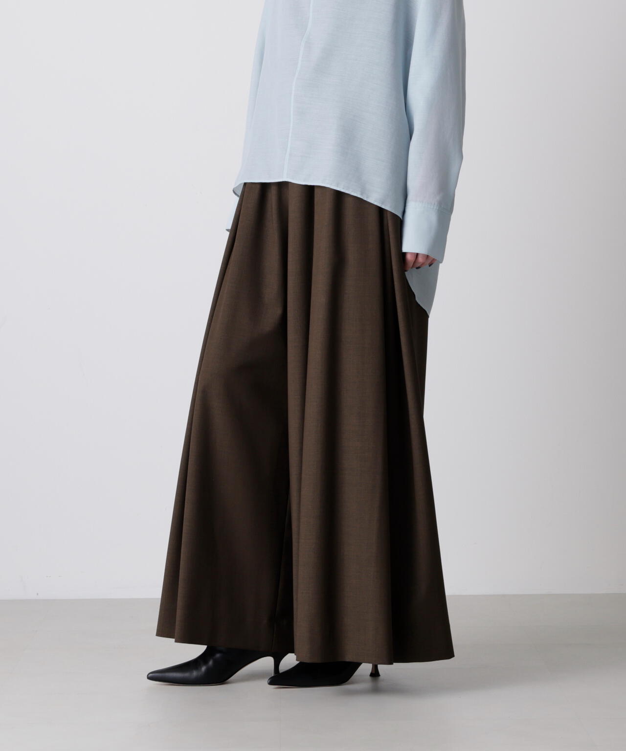 【限定カラー/ブラウン】ＴＷギャザーパンツ