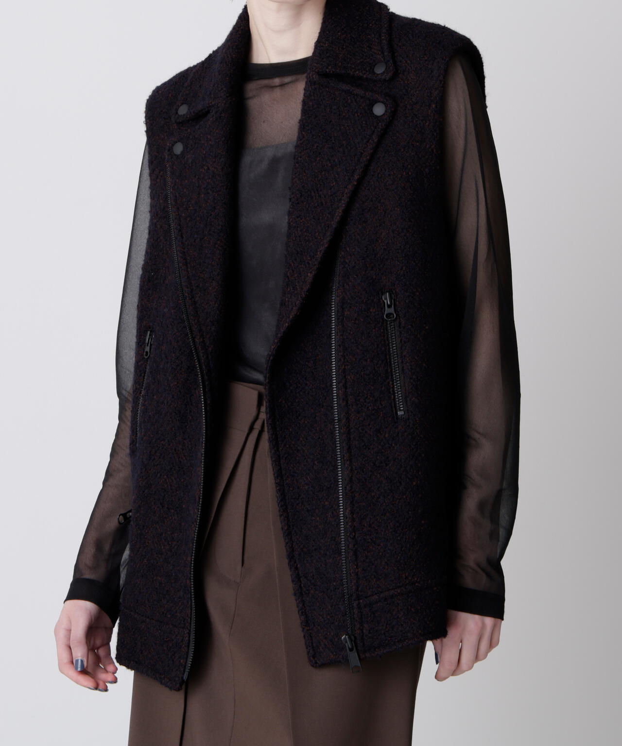 ループヘリンボーンツイードジレ