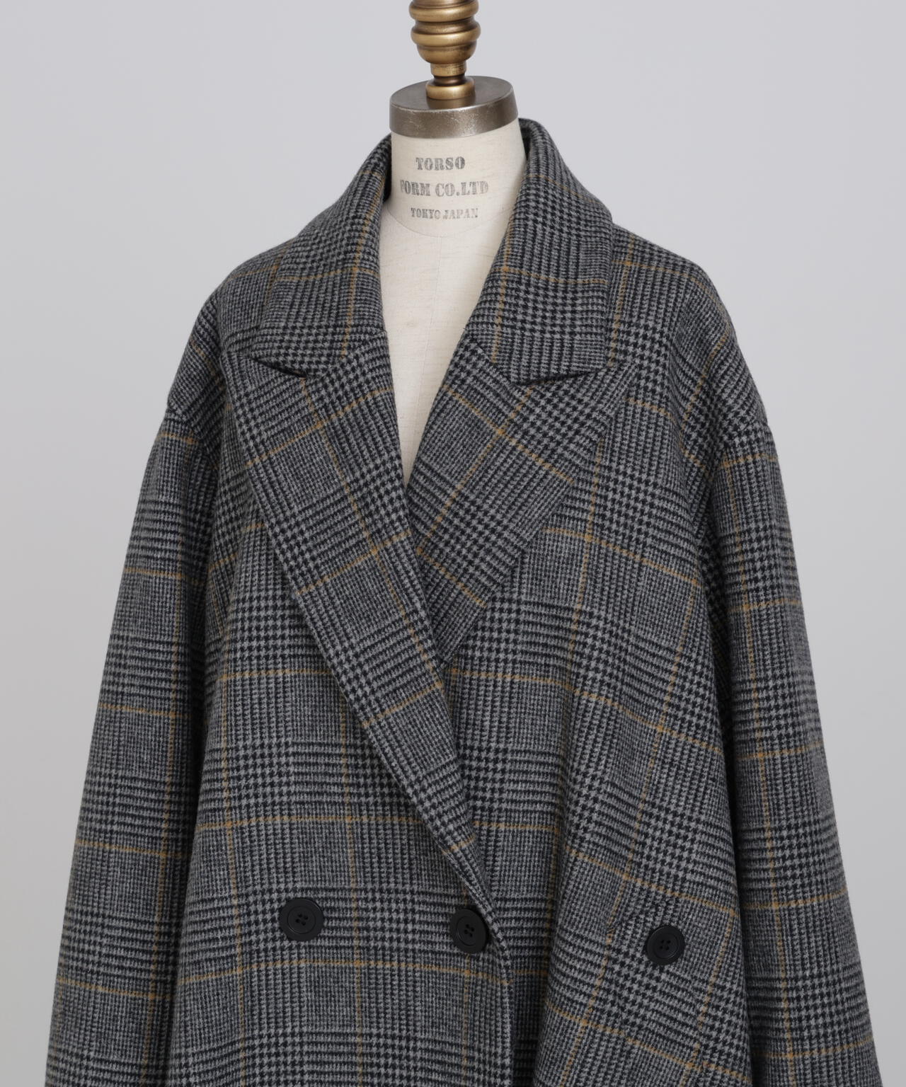 ウールチェックコート