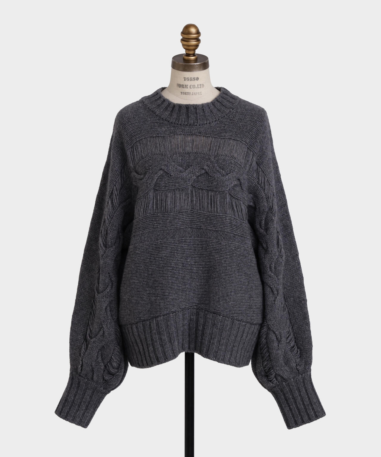 ウールカシミヤケーブルニット