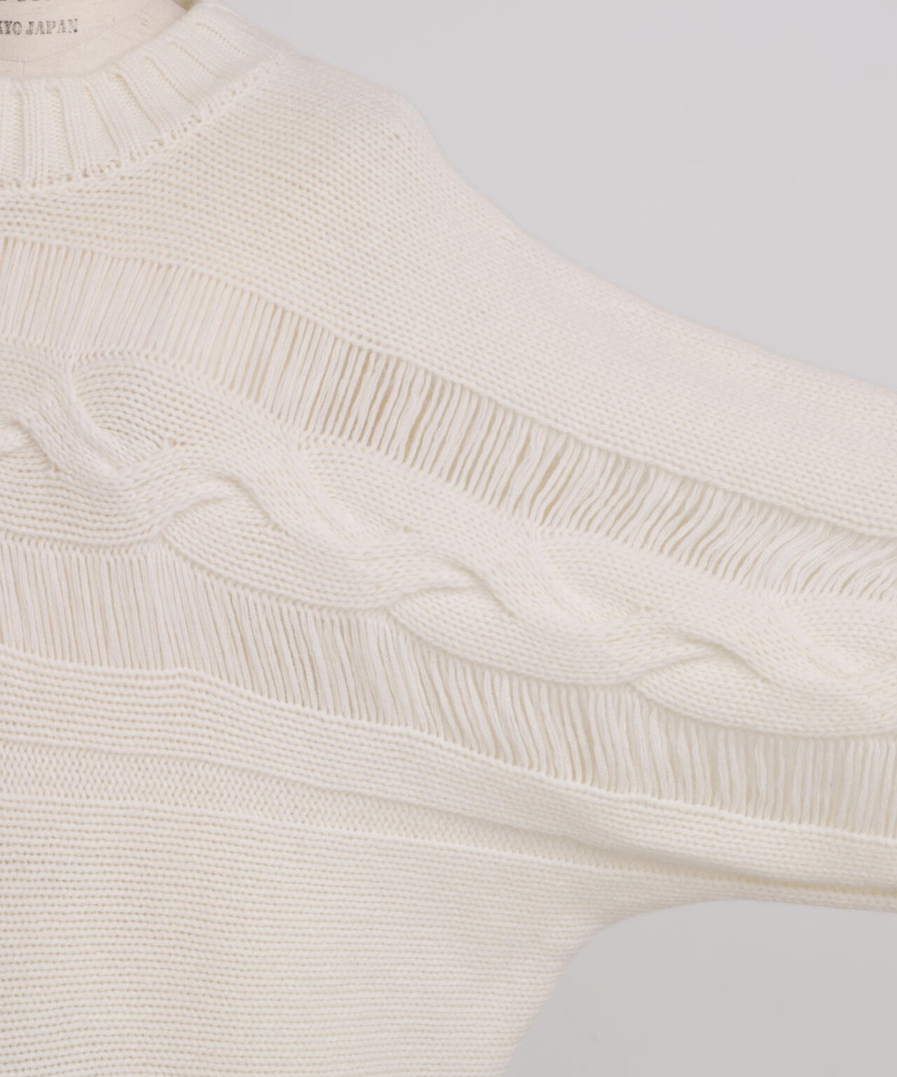 ウールカシミヤケーブルニット