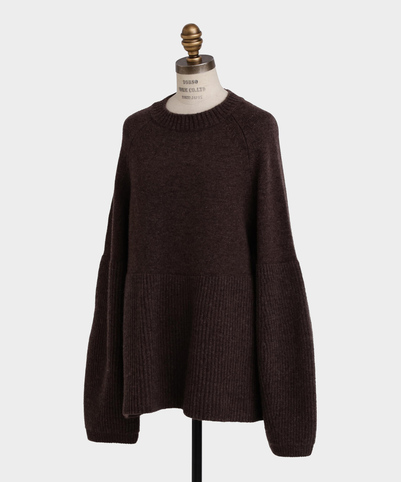 Lisette カシミヤ混オーバーニット　バルキー　ブラウン セール】 【GLOW11月号掲載】ヘアリーラメリリー バルキー