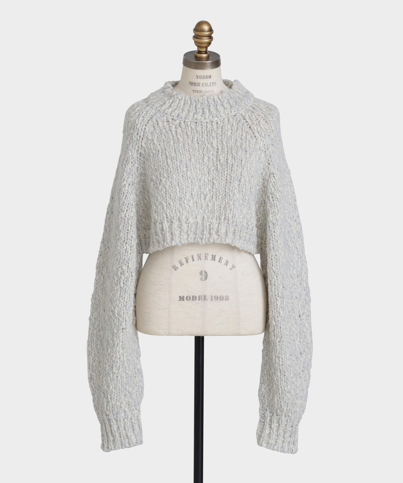 バイカラークロップニット