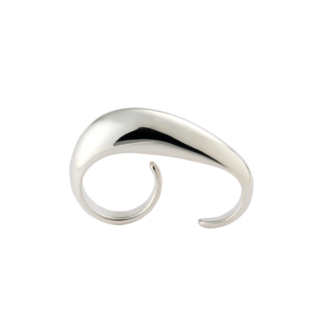 ASAMIFUJIKAWA] Shell Thin Double finger Ring/Silver | hueLe Museum